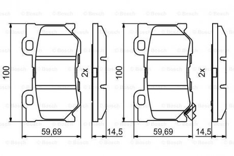 Тормозные колодки, дисковые. BOSCH 0986494863