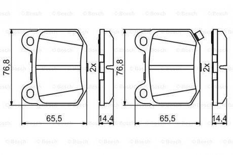 Тормозные колодки, дисковые. BOSCH 0986494865