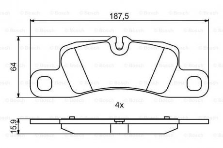 Гальмівні колодки дискові PORSCHE Cayenne || "R "10>> BOSCH 0986494869 (фото 1)