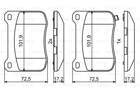 Гальмівні колодки, дискові BOSCH 0986494872 (фото 1)