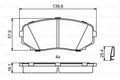 Тормозные колодки, дисковые. BOSCH 0 986 494 879