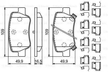 Тормозные колодки, дисковые. BOSCH 0986494933