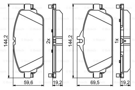 Гальмівні колодки дискові BOSCH 0986494951 (фото 1)