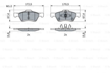 Тормозные колодки, дисковые. BOSCH 0986494960