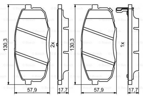 Гальмівні колодки, дискові BOSCH 0986494995