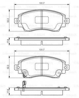 Комплект тормозных колодок, дисковый механизм BOSCH 0986495132 (фото 1)