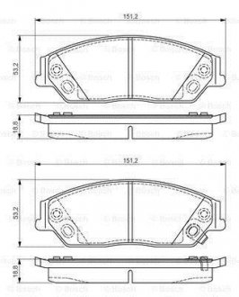 Тормозные колодки дисковые TOYOTA Camry V50 ''F''11>> BOSCH 0986495149