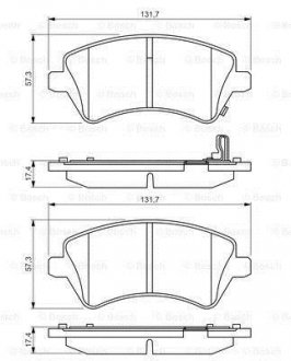 Тормозные колодки, дисковый тормоз (набор) BOSCH 0986495243