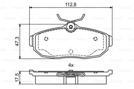 Тормозные колодки дисковые FORD Mustang R 04-10 BOSCH 0986495401