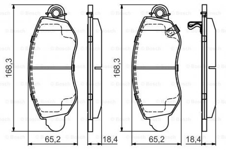 Колодки гальмівні (передні) Ford Transit 00-06 (RWD) Q+ BOSCH 0986495443