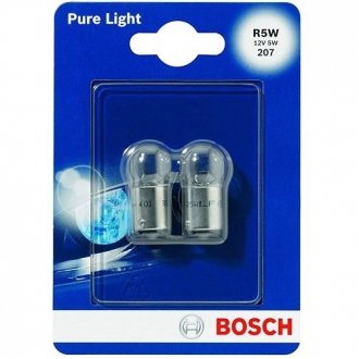 Автолампа Pure Light R5W BA15s 5 W прозрачная BOSCH 1987301022 (фото 1)