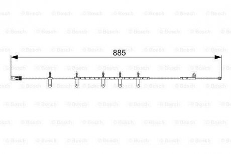 Датчик зносу гальм.колодок 885mm MINI \'\'F \'\'1,4-1,6 \'\'01-08 BOSCH 1987473015 (фото 1)