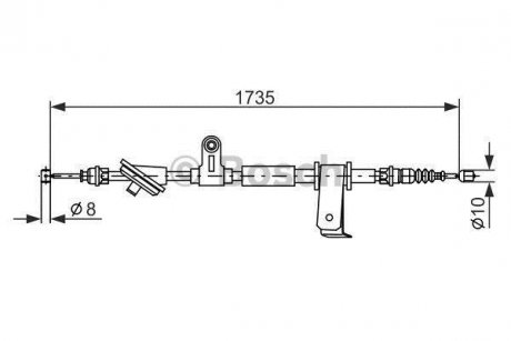 Трос, стояночная тормозная система 1 987 477 112 BOSCH 1987477112