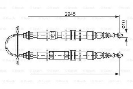 Трос ручного гальма BOSCH 1987477390