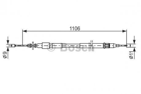 Трос ручного тормоза BOSCH 1987477529
