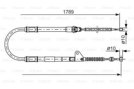 Трос ручного гальма BOSCH 1987477540