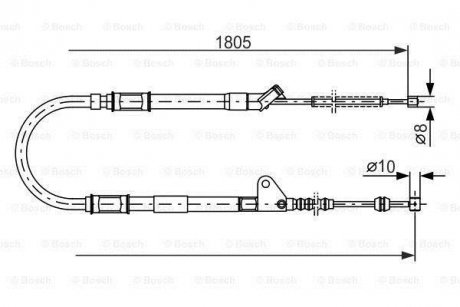 Трос ручного гальма BOSCH 1987477546