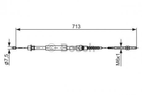 Трос ручного тормоза BOSCH 1987477594