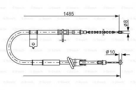 Трос ручного гальма BOSCH 1987477612