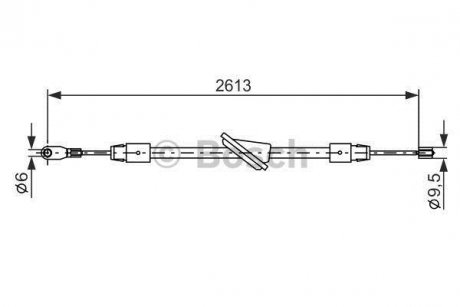 Тормозной трос (передняя часть) 1613mm MB E W210 BOSCH 1987477701