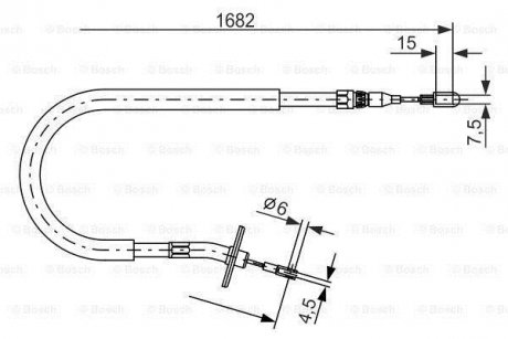 Трос ручного тормоза BOSCH 1987477703