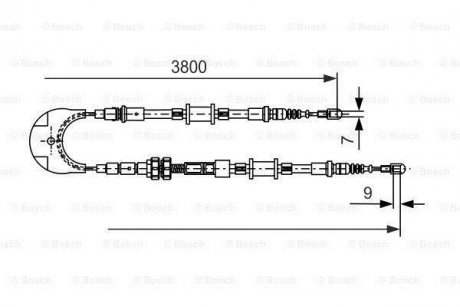 Трос ручного тормоза BOSCH 1987477731