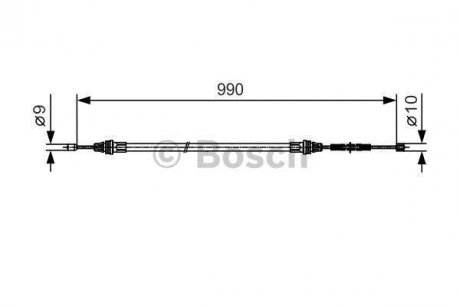 Трос ручного гальма BOSCH 1987477751 (фото 1)