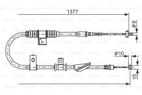 Трос ручного гальма BOSCH 1987477842