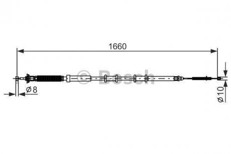 Трос ручного гальма BOSCH 1987477973