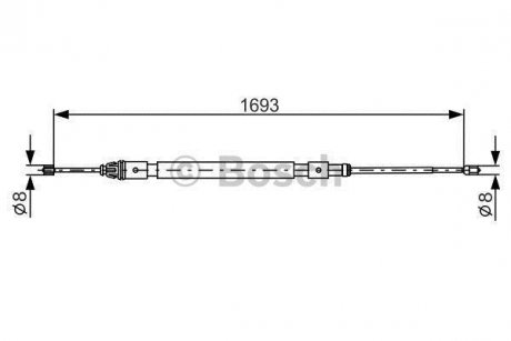 Трос ручного тормоза BOSCH 1987477993