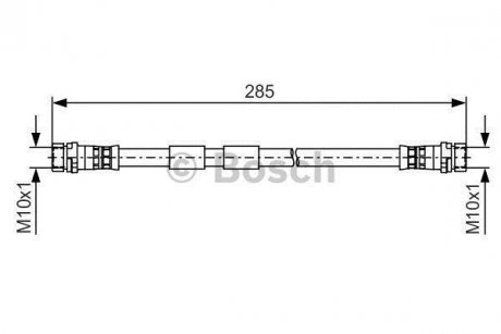 Тормозной шланг 285mm FORD Fiesta \'\'R "08>> BOSCH 1987481522 (фото 1)