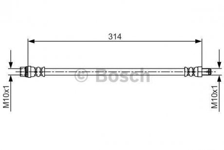 Гальмівний шланг RENAULT Logan/Sandero \'\'F \'\'1,6 \'\'10>> BOSCH 1987481718