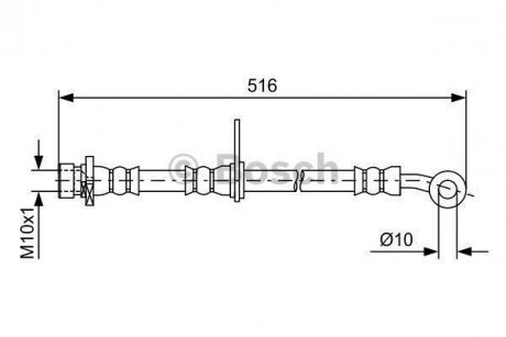 Шланг тормозов. ПЕРЕДНЕЕ ПРАВ BOSCH 1 987 481 730 (фото 1)