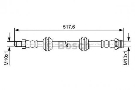 Тормозной шланг LAND ROVER Freelander 2 'R'06>> BOSCH 1987481731 (фото 1)