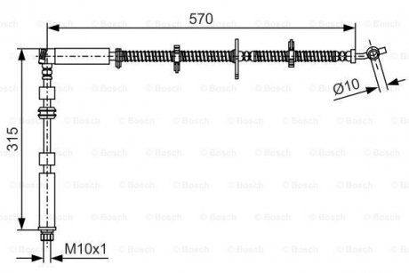 Шланг тормозной LAND ROVER Discovery FL 2,7-5,0 09>> BOSCH 1987481A63 (фото 1)