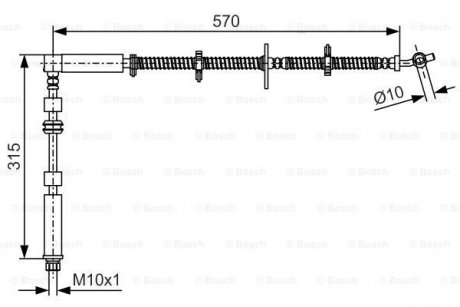 Шланг тормозной LAND ROVER Discovery FR 2,7-5,0 09>> BOSCH 1987481A64