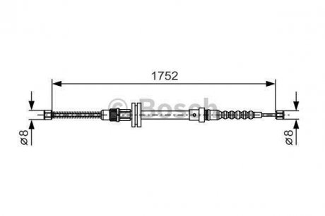 Трос ручного тормоза BOSCH 1987482044