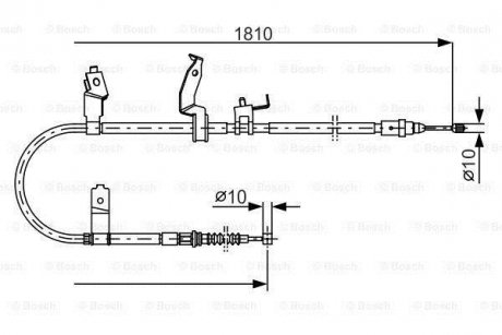 Тормозной трос (ручник) 1810mm MAZDA 5 RH 1,8-2,005-10 BOSCH 1987482052