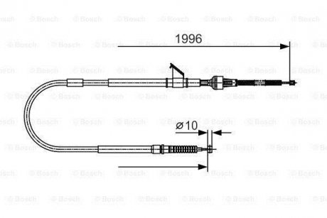 Трос ручного гальма BOSCH 1987482068 (фото 1)