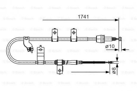 Трос ручного тормоза BOSCH 1987482076