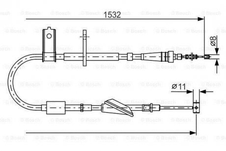 Трос ручного гальма BOSCH 1987482093