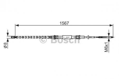 Трос ручного гальма BOSCH 1987482104