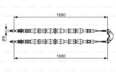 Трос ручного гальма BOSCH 1987482107