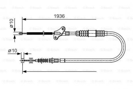 Трос ручного гальма BOSCH 1987482110