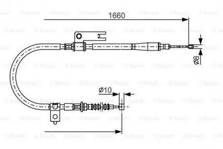 Трос ручного тормоза BOSCH 1987482153