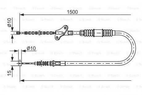 Трос ручного гальма BOSCH 1987482170