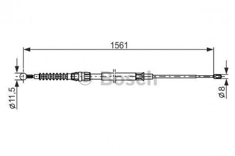 Трос ручного гальма BOSCH 1987482264