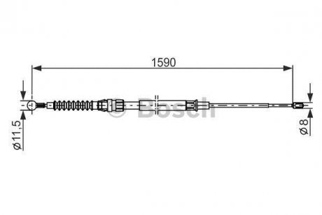Трос ручного гальма BOSCH 1987482265 (фото 1)