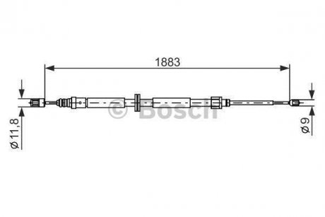 Трос, стояночная тормозная система 1 987 482 302 BOSCH 1987482302