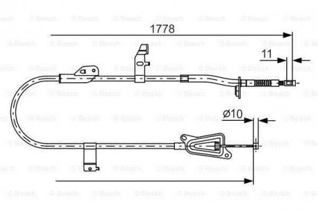 Трос ручного гальма BOSCH 1987482304